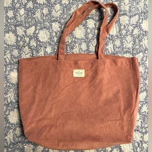 NEW Sézane Dusty Pink Corduroy Tote